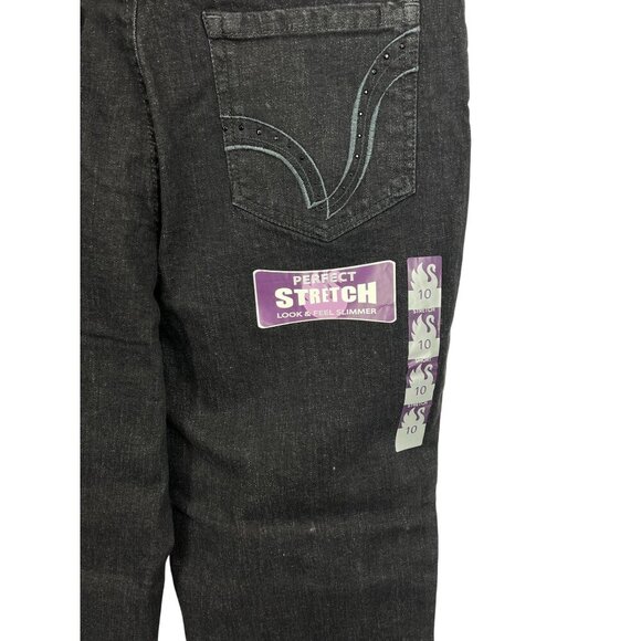 Gloria Vanderbilt Womens Perfect Fit Bootcut Jeans 10 Short Black Rinse NWT New - Picture 6 of 11